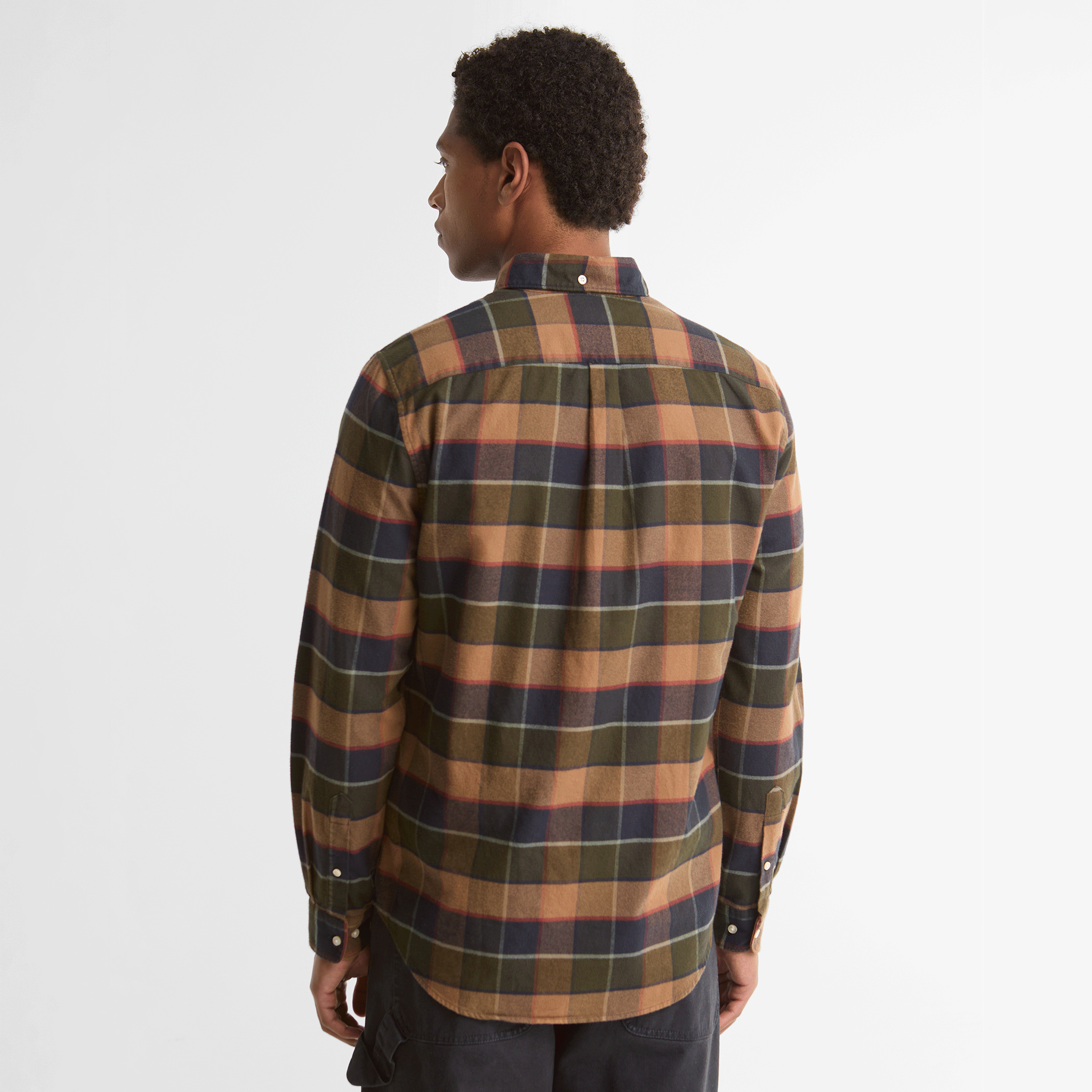 Barbour Valley Tailored Long-Sleeved Shirt Olive Mens