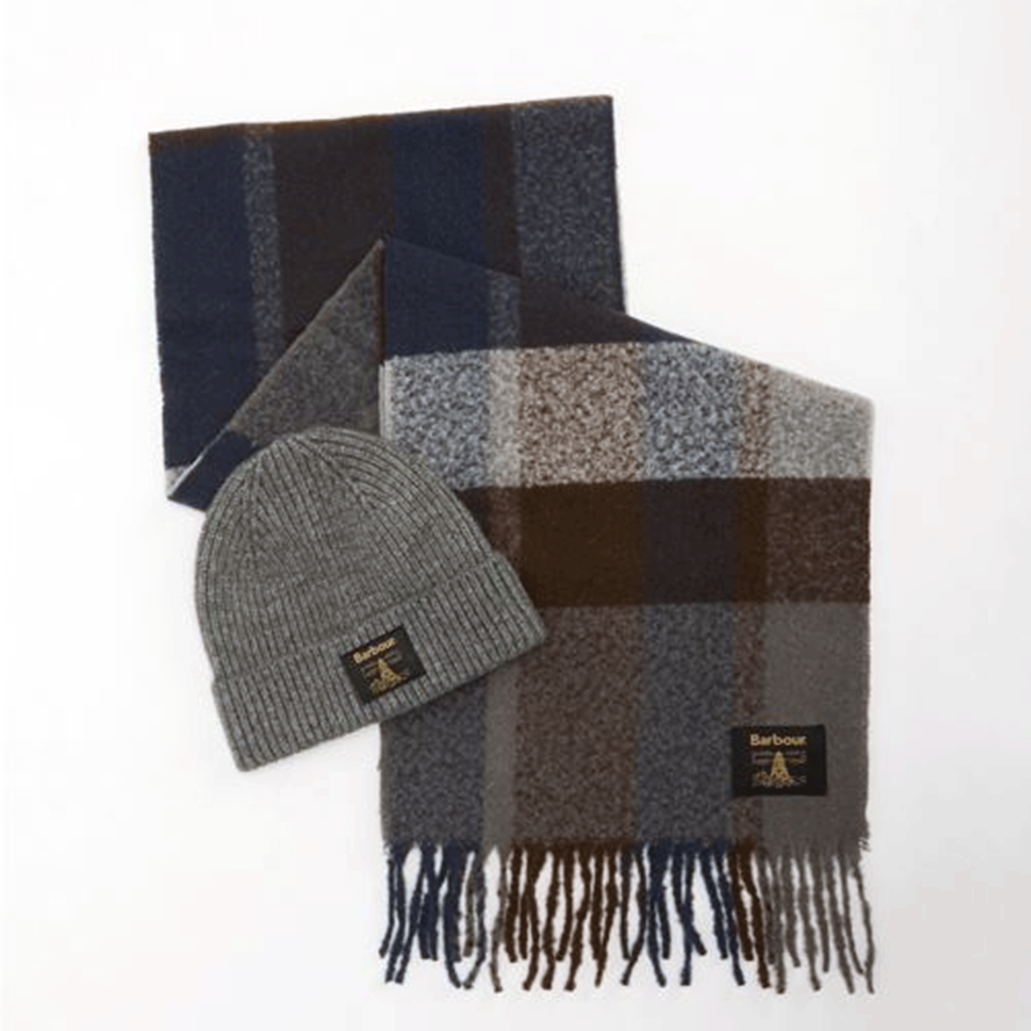 Barbour Westerdale Beanie & Scarf Gift Set Midnight Oak
