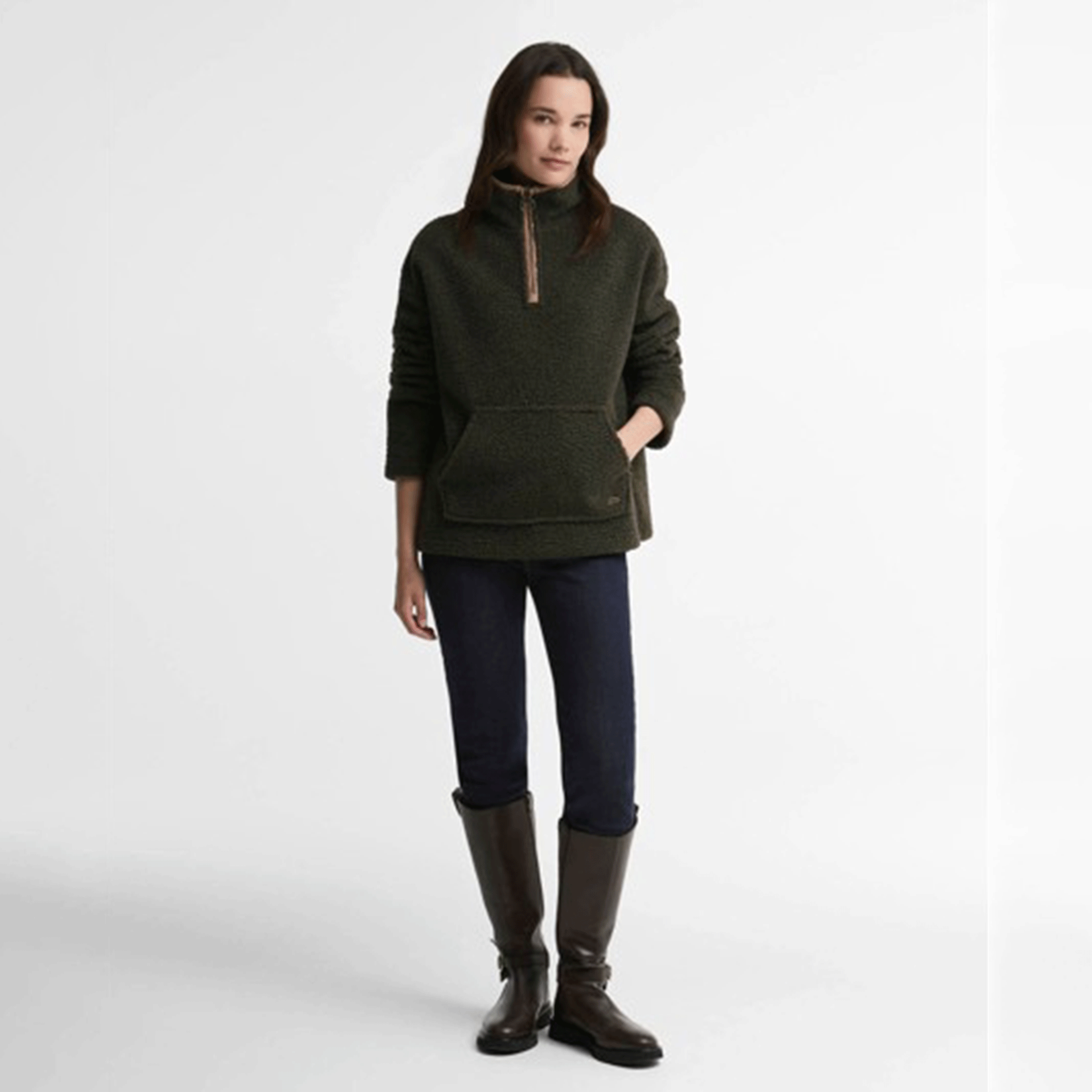 Barbour Women’s Bamburgh Half-Zip Fleece Olive