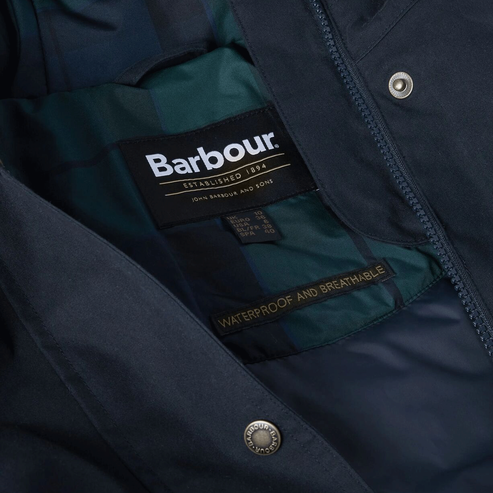 Barbour Bamburgh Waterproof Jacket Deep Navy-Blackwatch