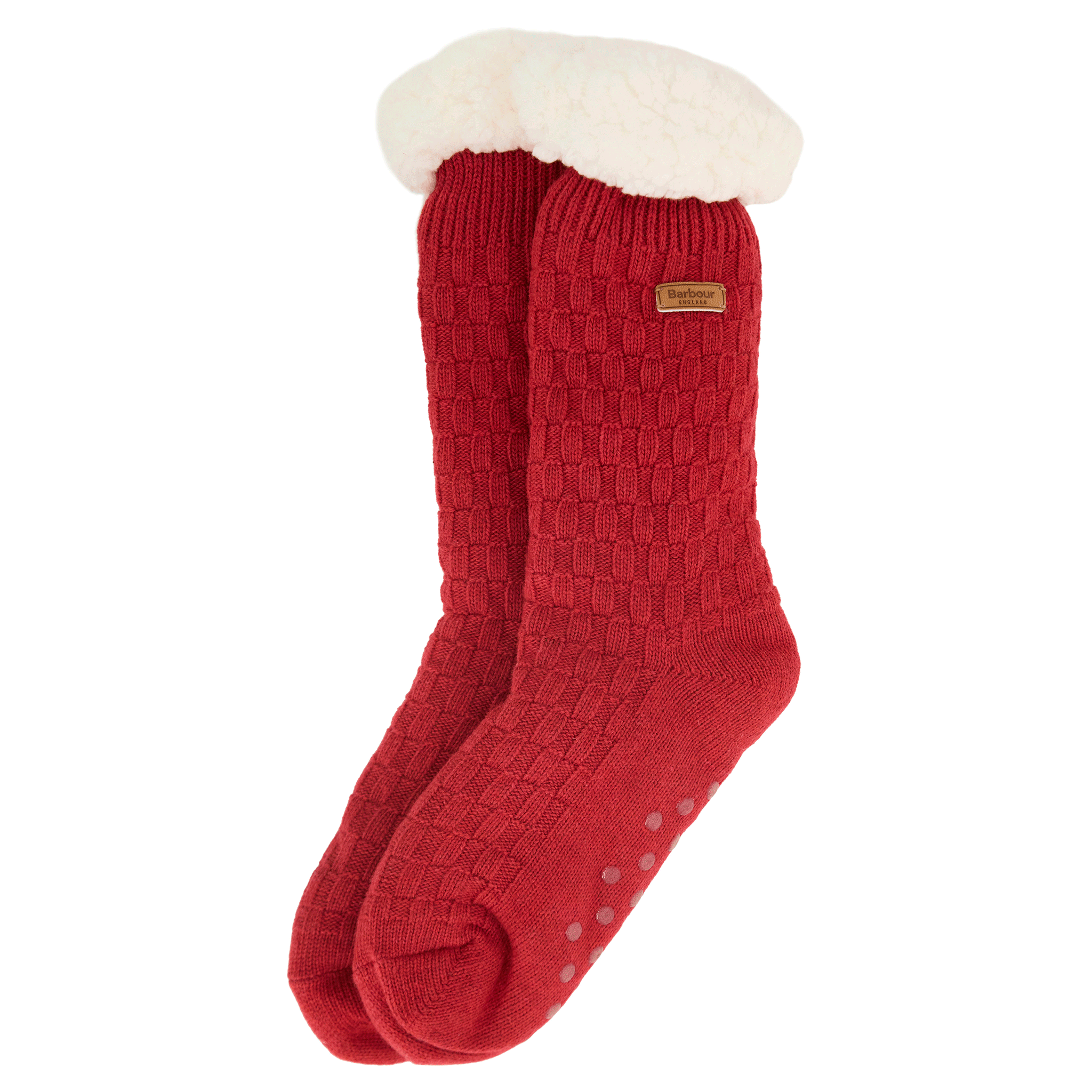 Barbour Women’s Cable Knit Lounge Socks Red One Size