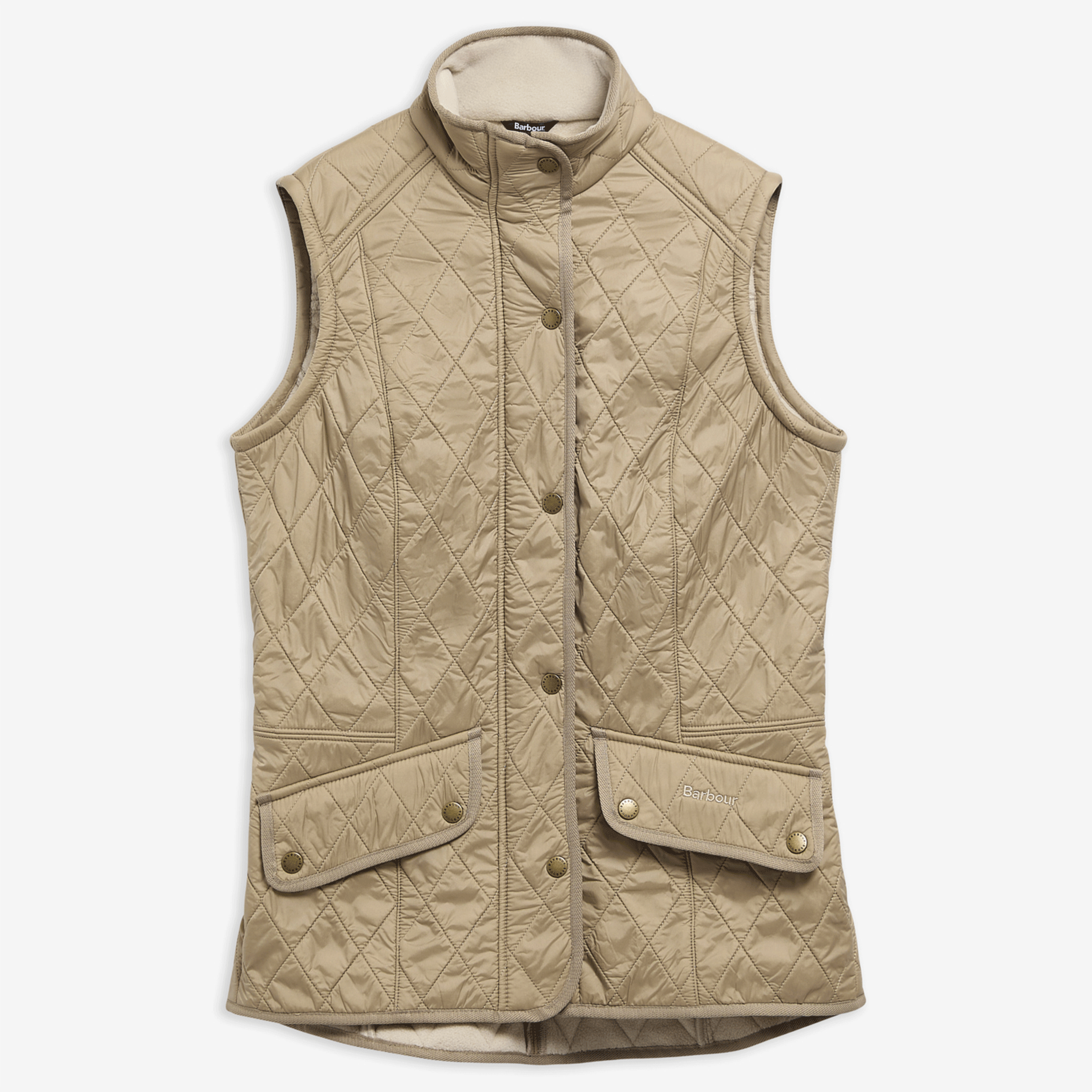 Barbour Women’s Cavalry Quilted Fleece-Lined Gilet Light Trench/Pearl