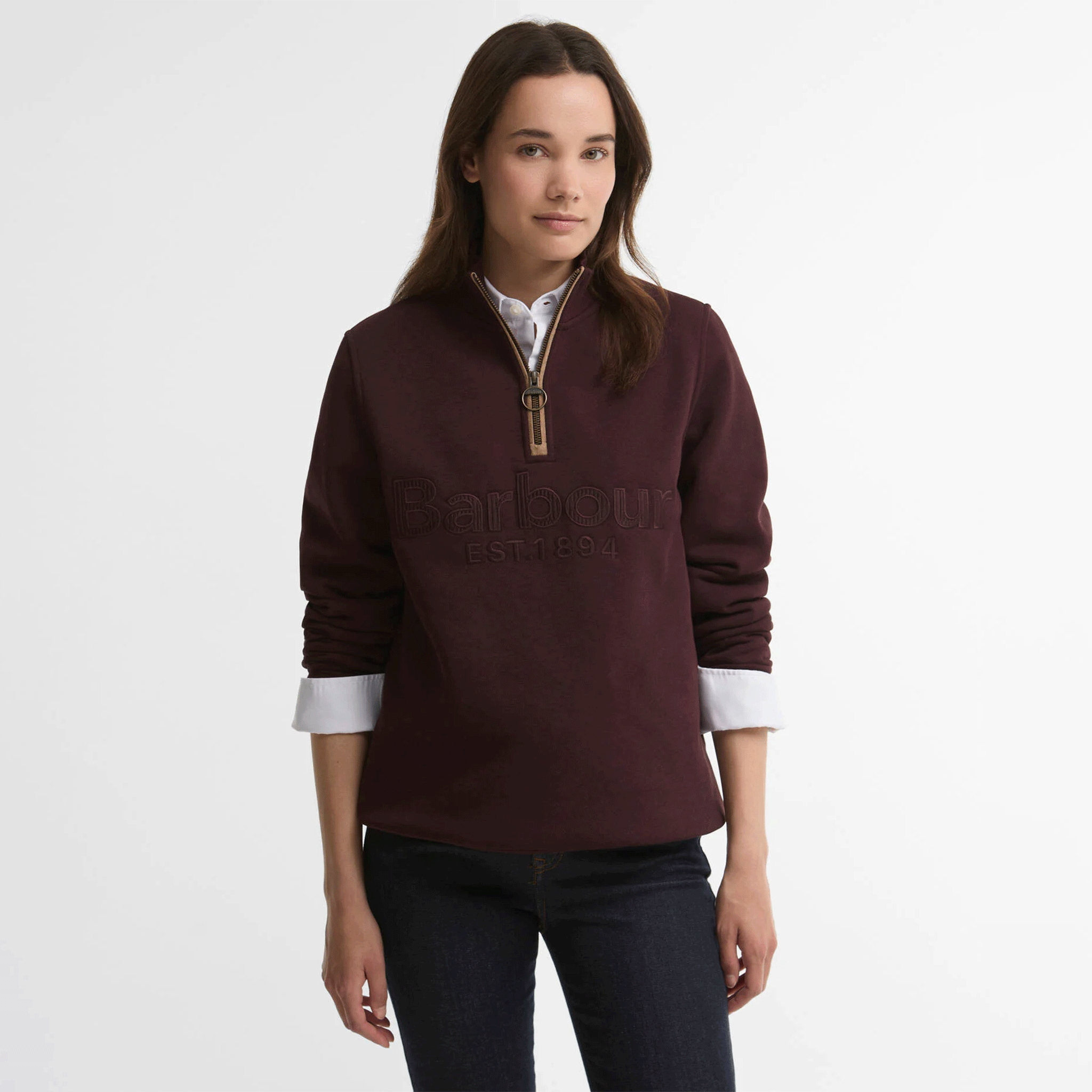 Barbour Women’s Cynthia Quarter-Zip Sweatshirt Fig