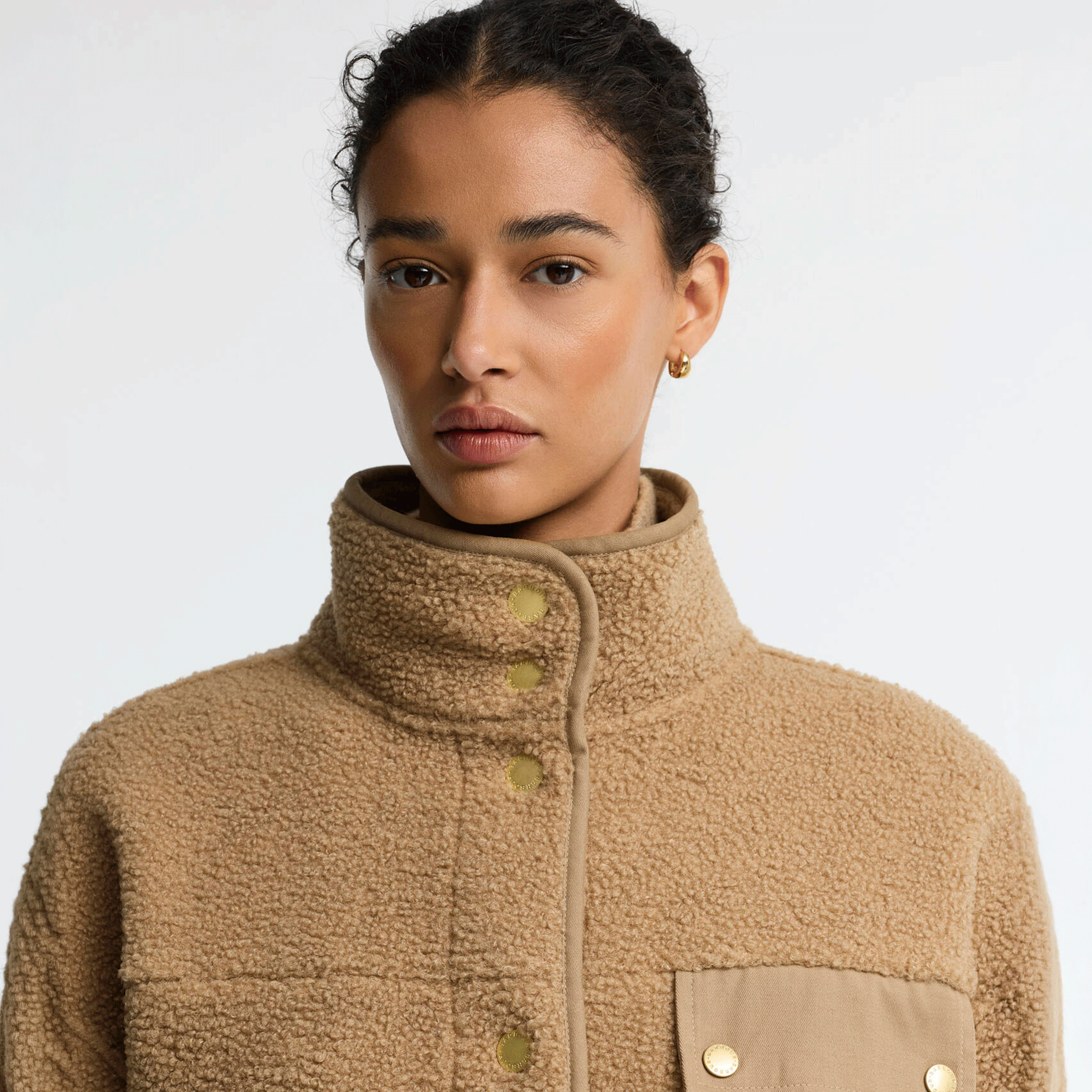 Barbour Women’s Mabel Bonded Fleece Jacket Warm Trench