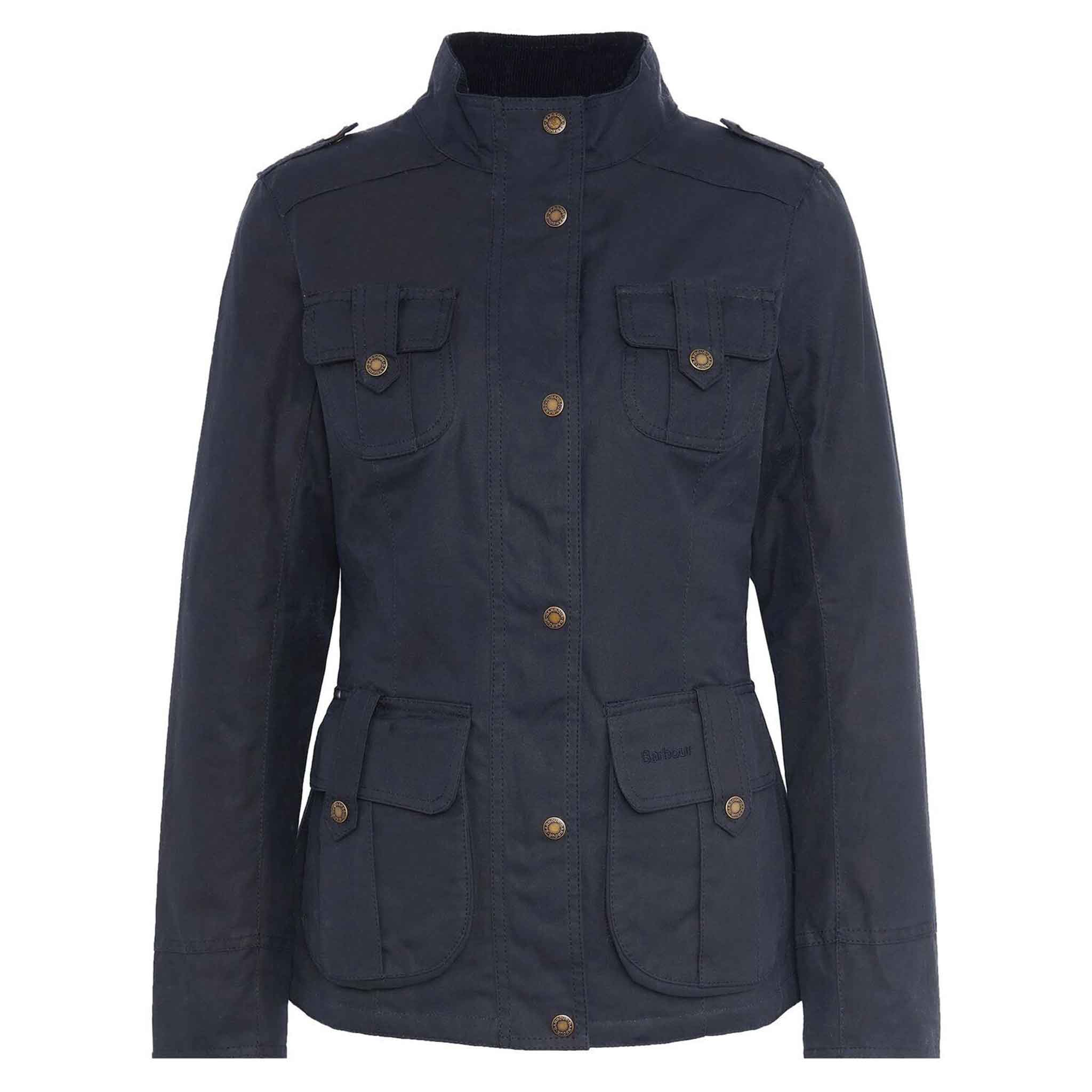 Barbour Women's Winter Defence Waxed Cotton Jacket Navy Classic