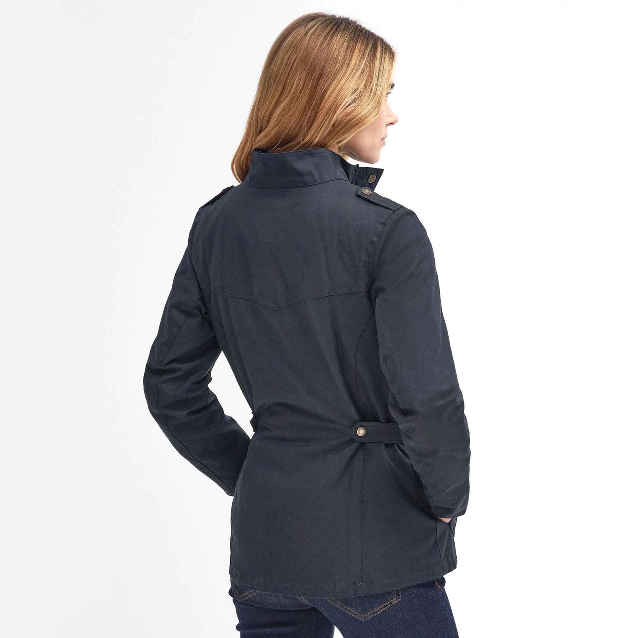Barbour Women's Winter Defence Waxed Cotton Jacket Navy Classic
