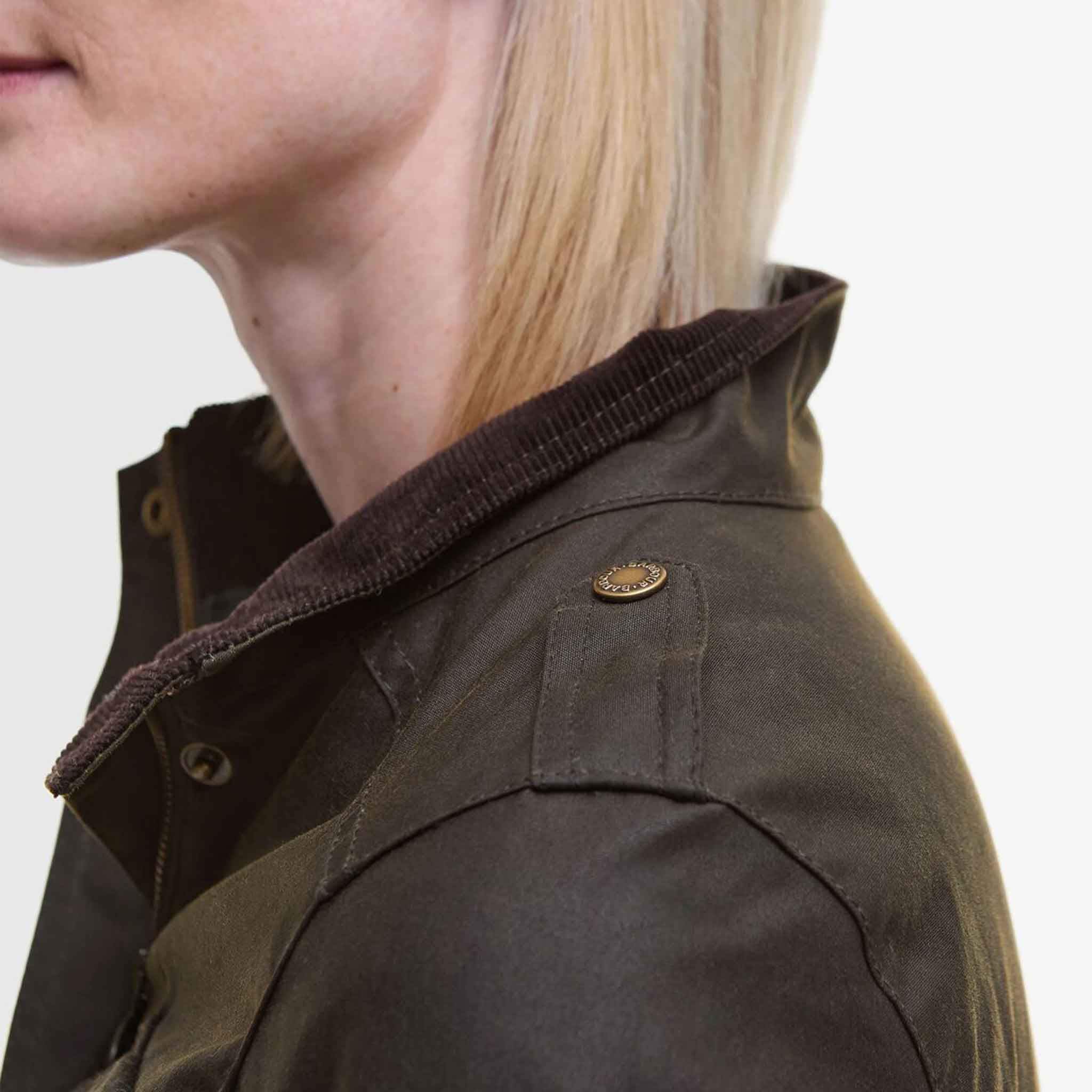 Barbour Women's Winter Defence Waxed Cotton Jacket Olive Classic