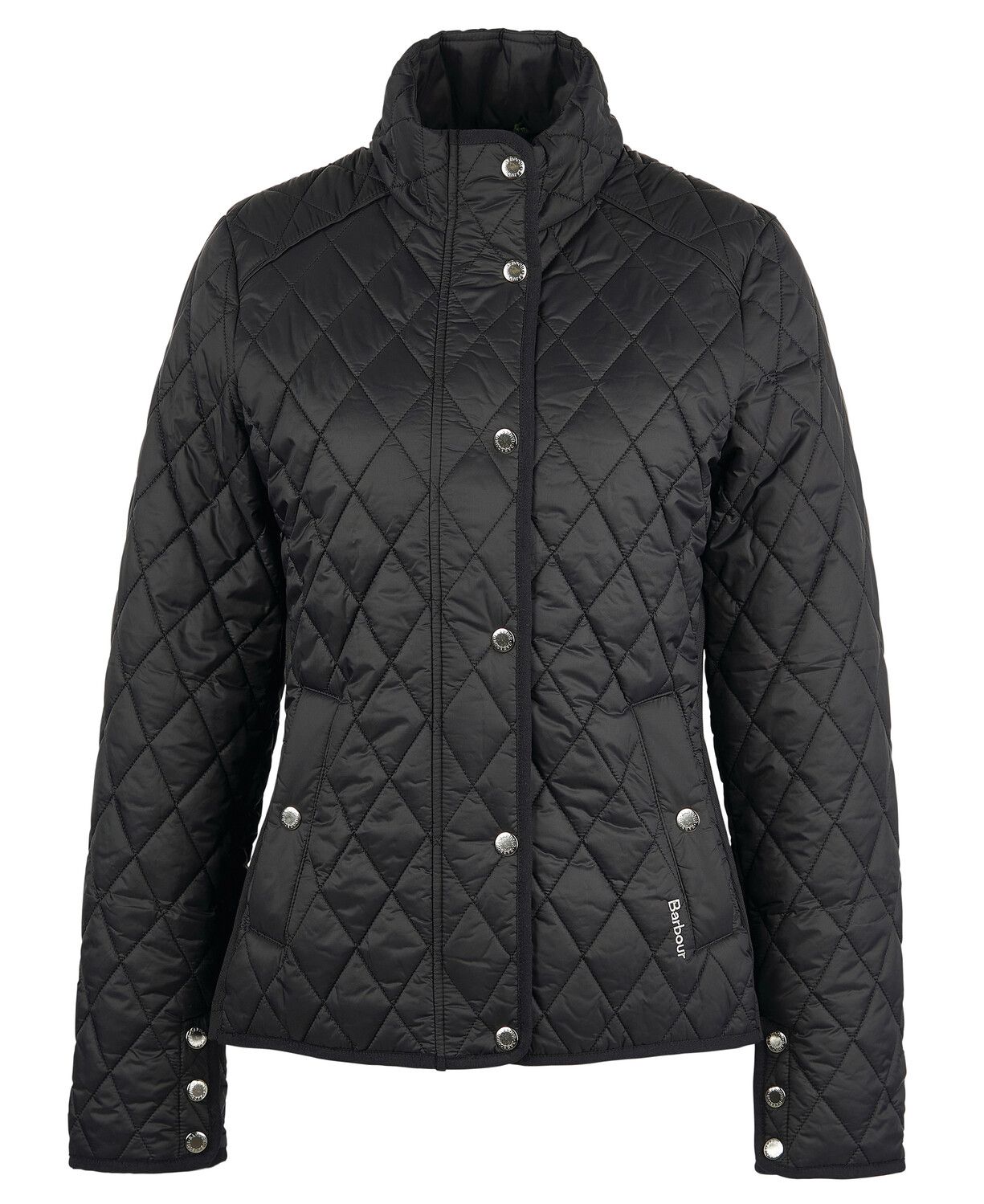 Barbour Yarrow Ladies Quilted Jacket Black-Rose Garden Floral 2