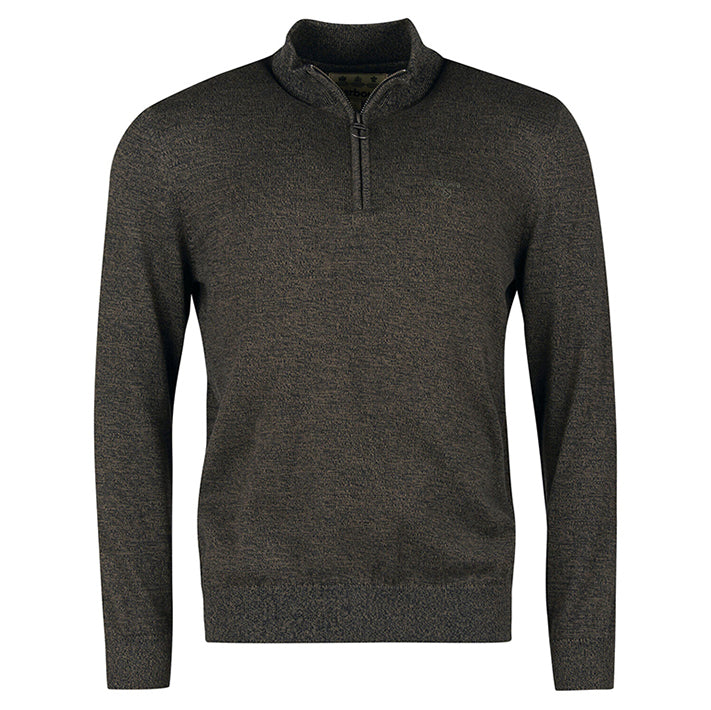 Barbour mens Firle Halfzip olive marl 1