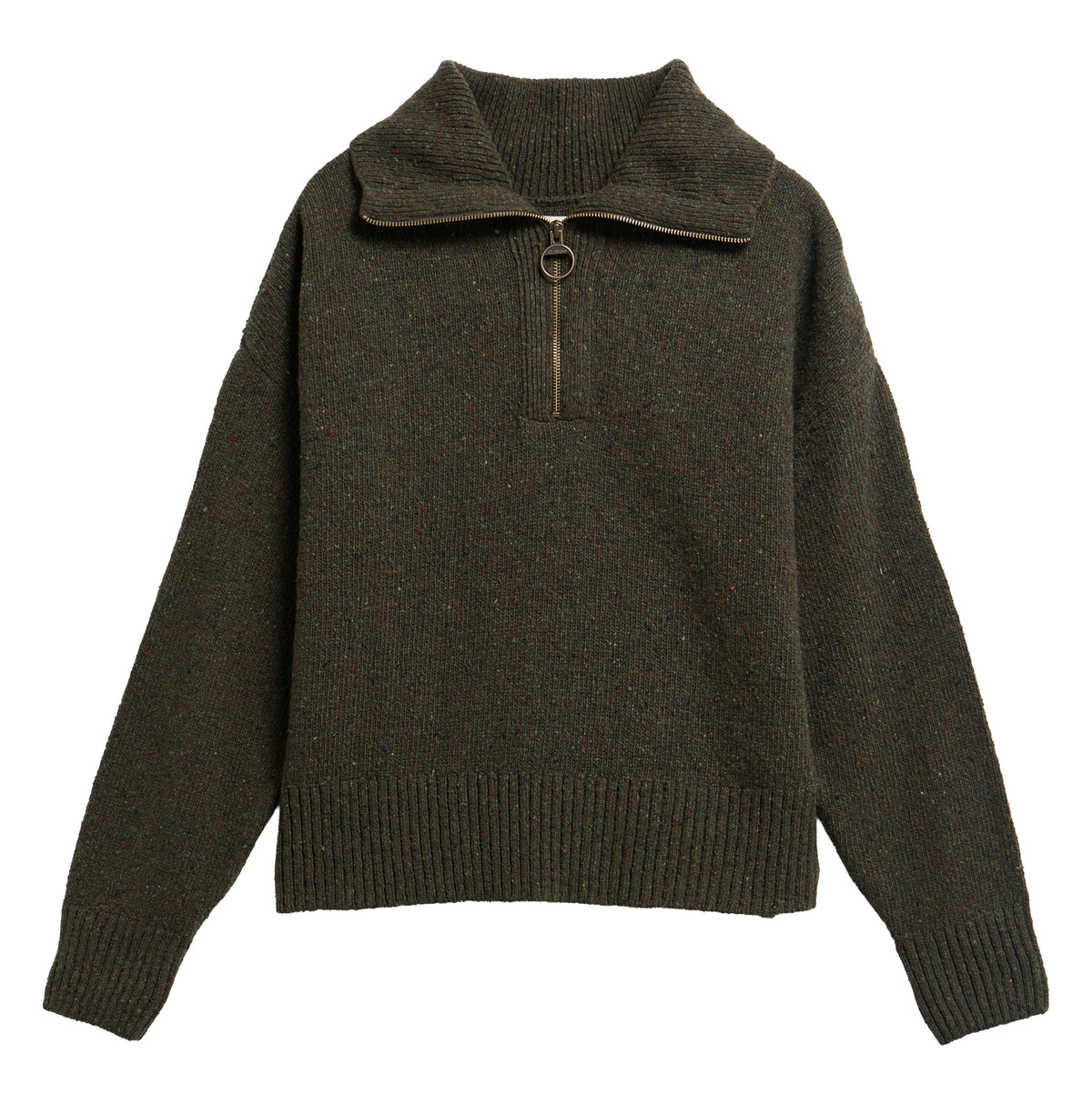 Barbour Lavensdale Quarter-Zip Jumper Olive Womens