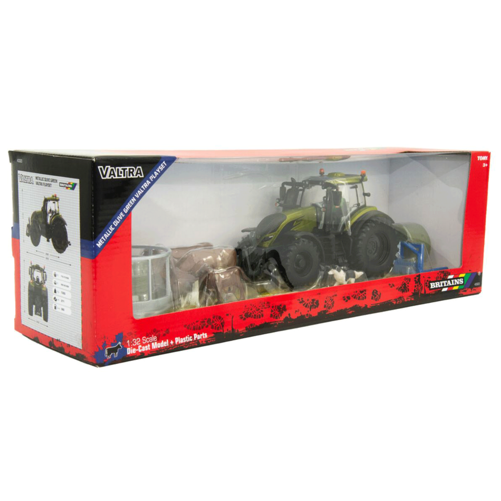 Britains Metallic Olive Green Valtra Playset 1:32 Scale