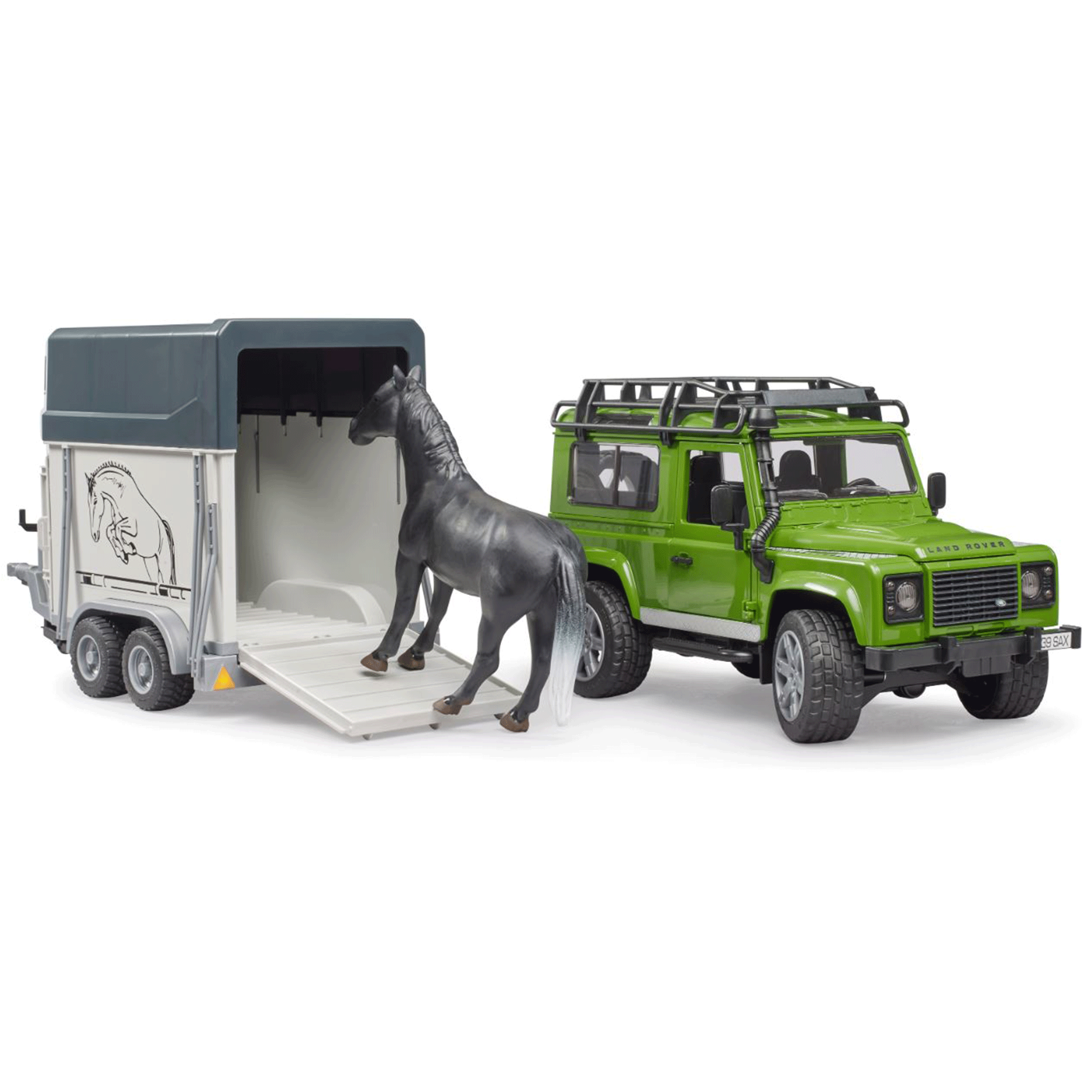 Bruder Land Rover Defender with Horse Trailer 1:16 Scale