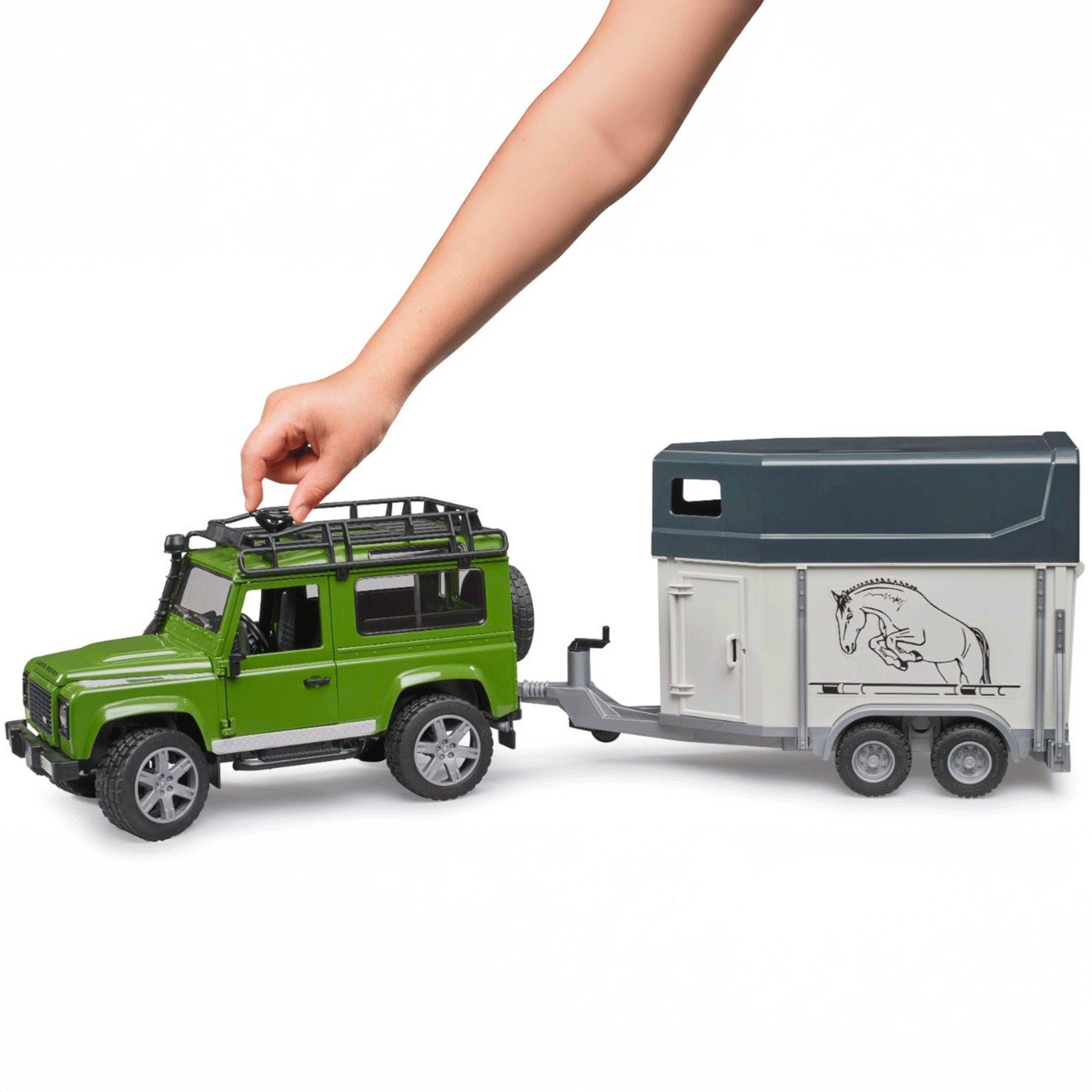 Bruder Land Rover Defender with Horse Trailer 1:16 Scale