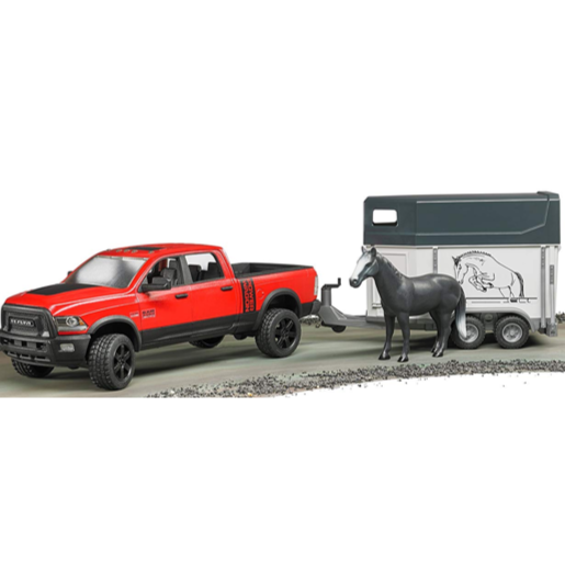 Bruder Ram 2500 Power Wagon with Horse Trailer &amp; Horse 1.16 Scale 1Bruder Ram 2500 Power Wagon with Horse Trailer &amp; Horse 1.16 Scale 1