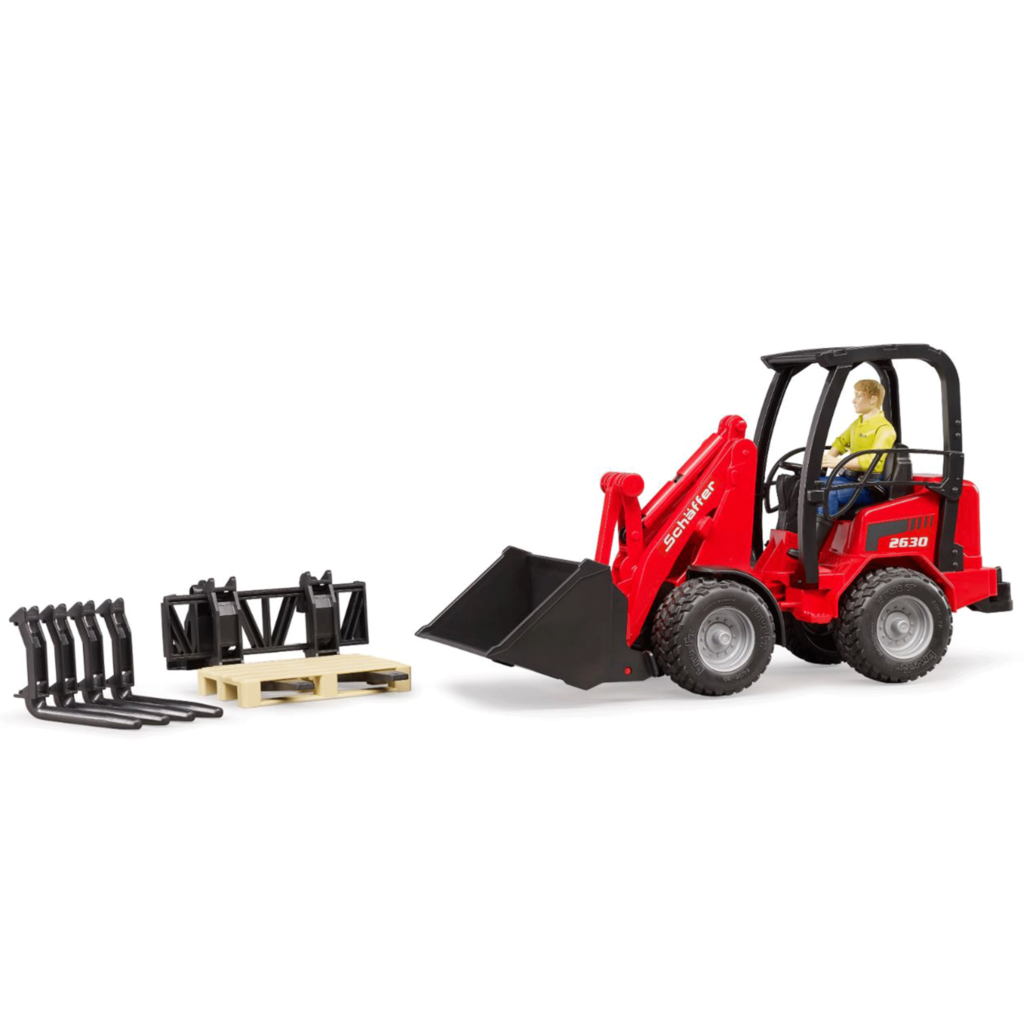 Bruder Schäffer Compact Loader 2630 with Figure & Accessories 1:16 Scale