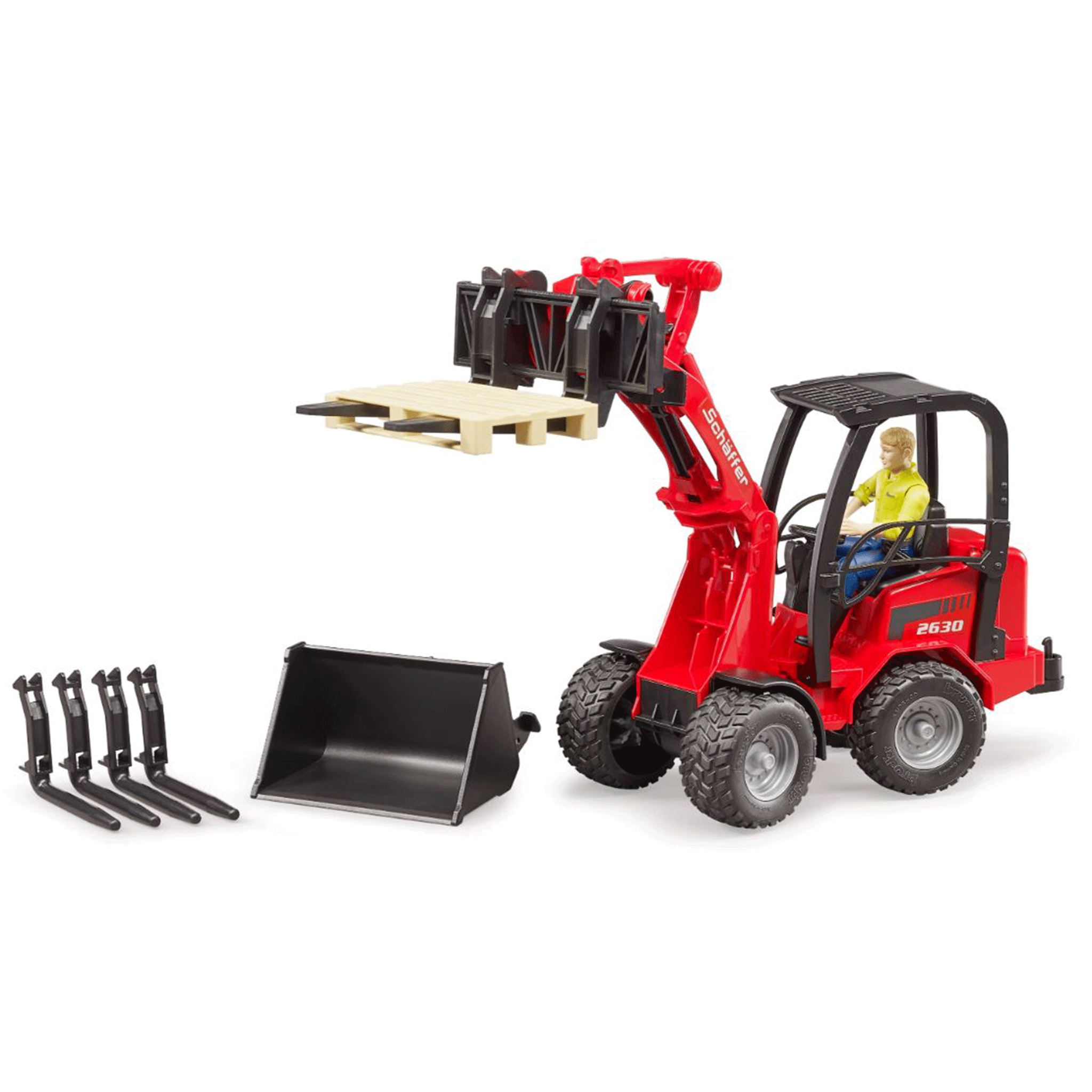 Bruder Schäffer Compact Loader 2630 with Figure & Accessories 1:16 Scale