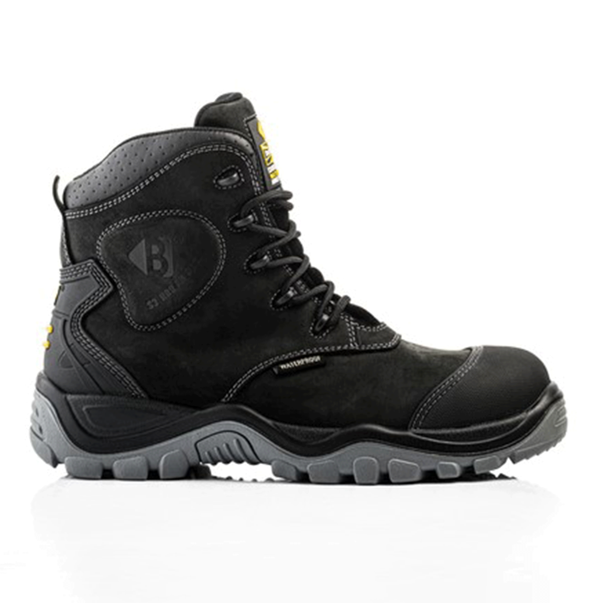 Buckbootz BSH012BK Black Leather Buckshot Lace Safety Boot
