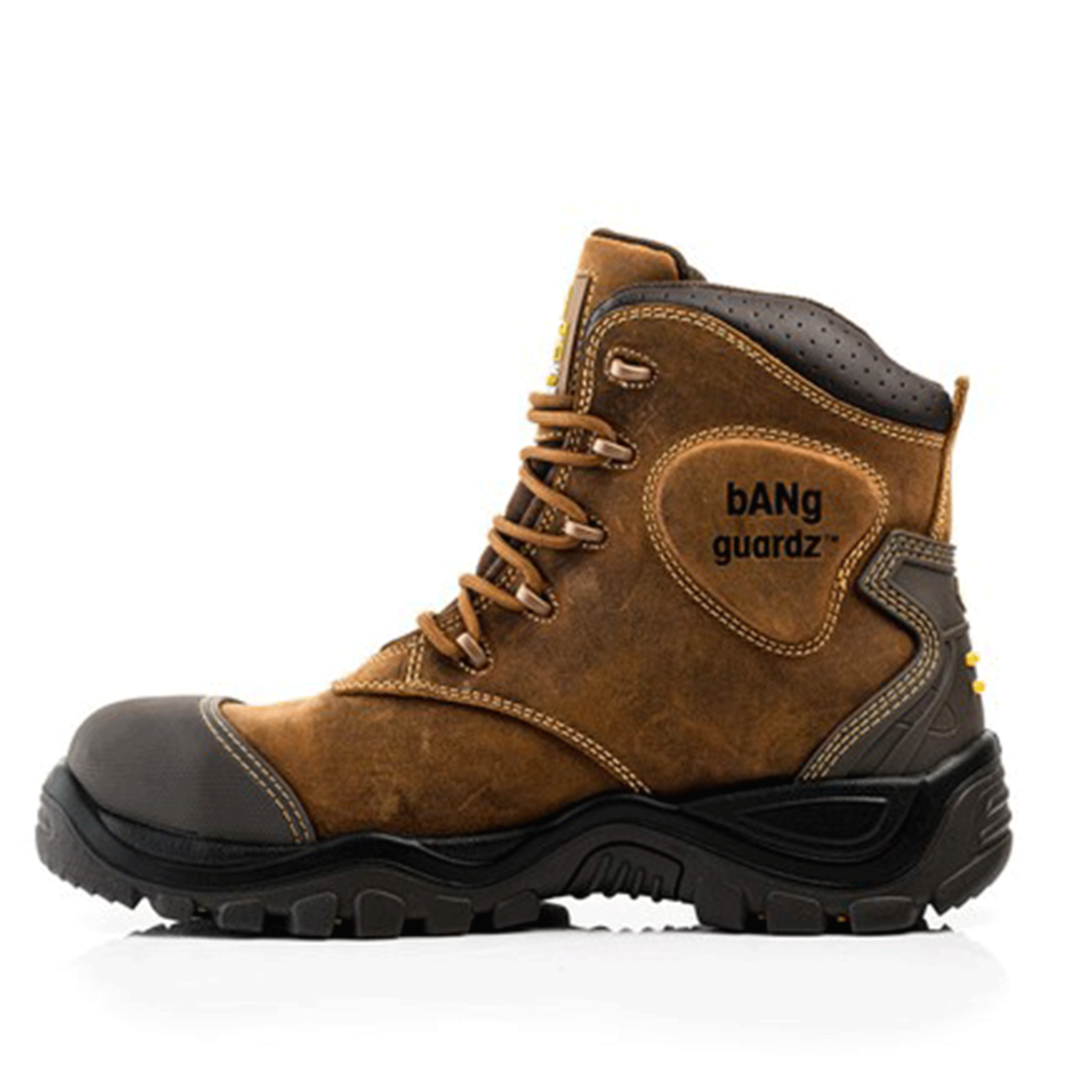 Buckbootz BSH012BR Brown Leather Buckshot Lace Safety Boot