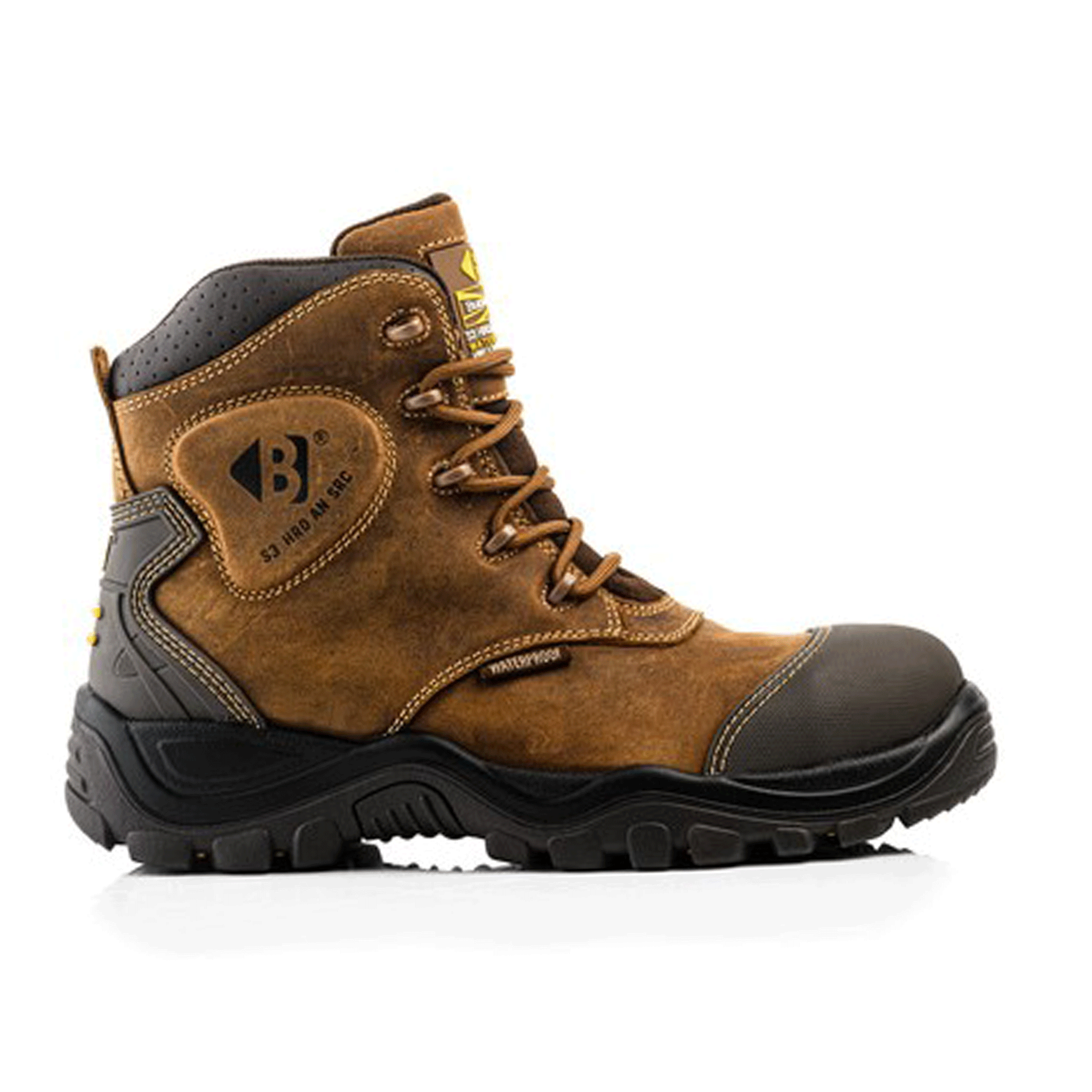 Buckbootz BSH012BR Brown Leather Buckshot Lace Safety Boot