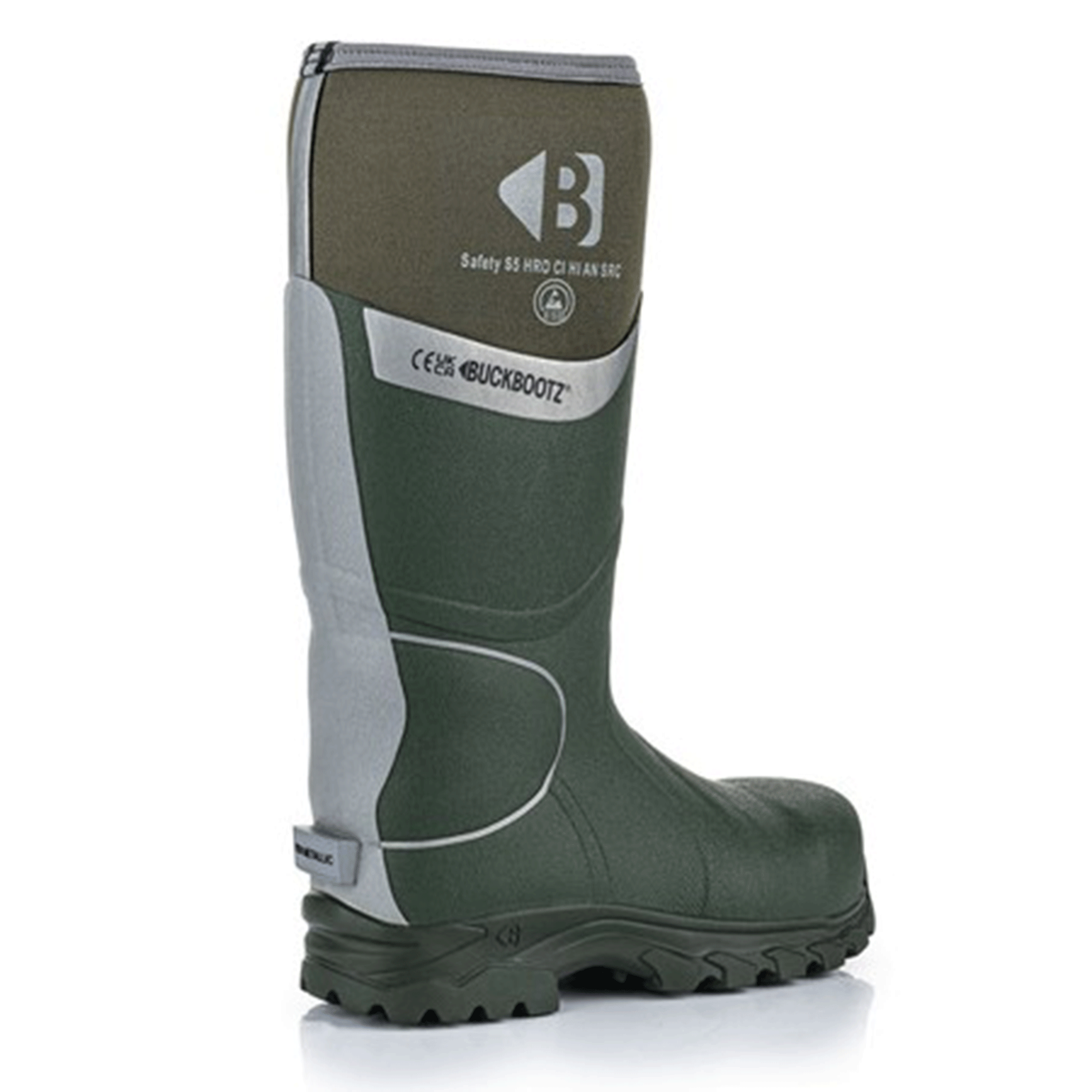Buckler Buckbootz S5 Safety Wellington Boots Green