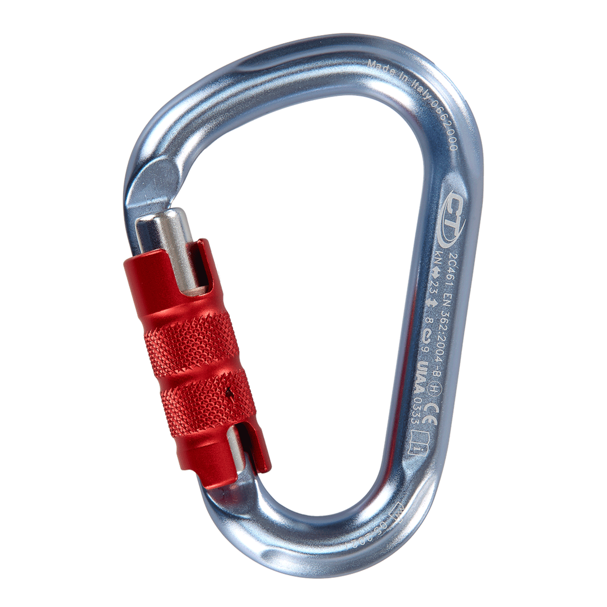 CT Snappy TG Carabiner - Titanium & Red