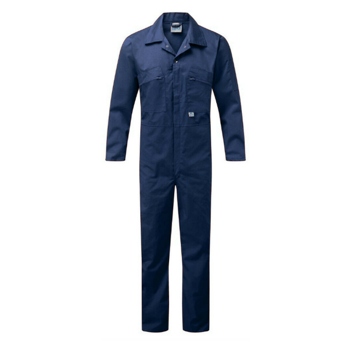 Castle Zip Front Polycotton Coveralls Navy Blue 1