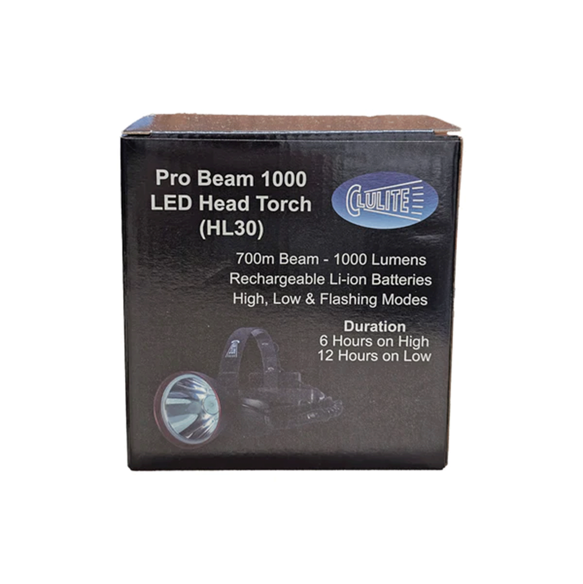 Clulite Pro Beam 1000 Rechargeable Head Torch