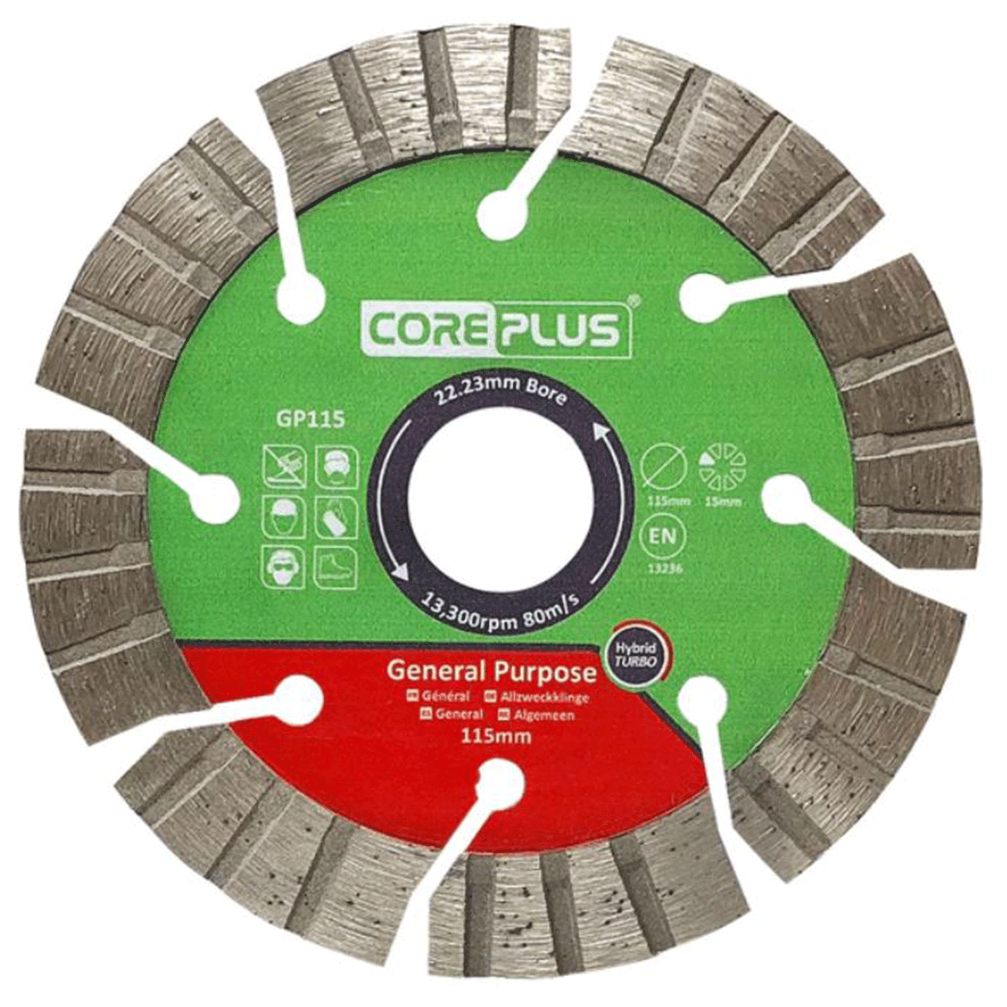 Coreplus 115mm General Purpose Hybrid Turbo Diamond Blade Pack of 3