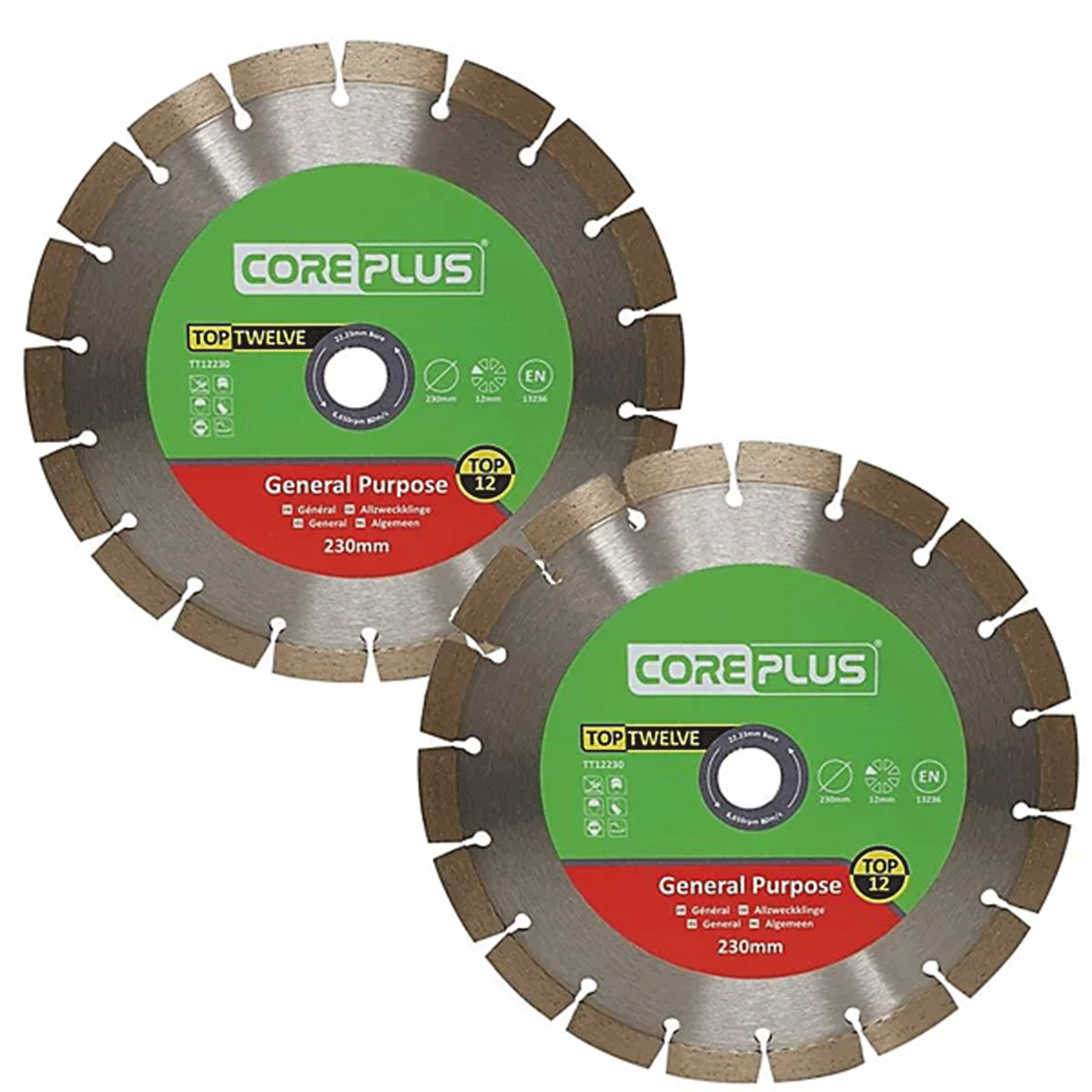 Coreplus 230mm General Purpose Diamond Blade Pack of 2