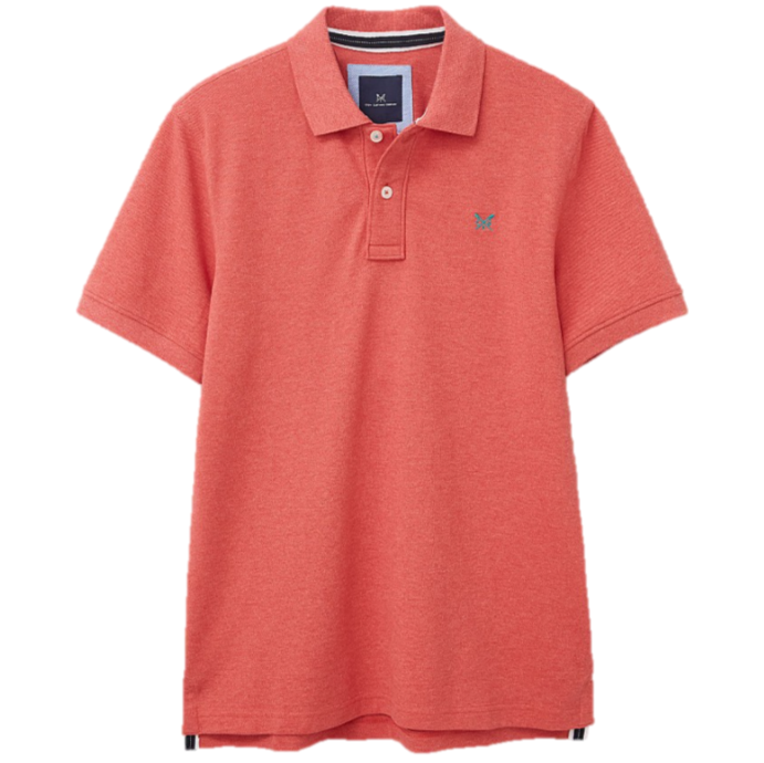Crew Classic Pique Polo Shirt Deep Coral Marl 1