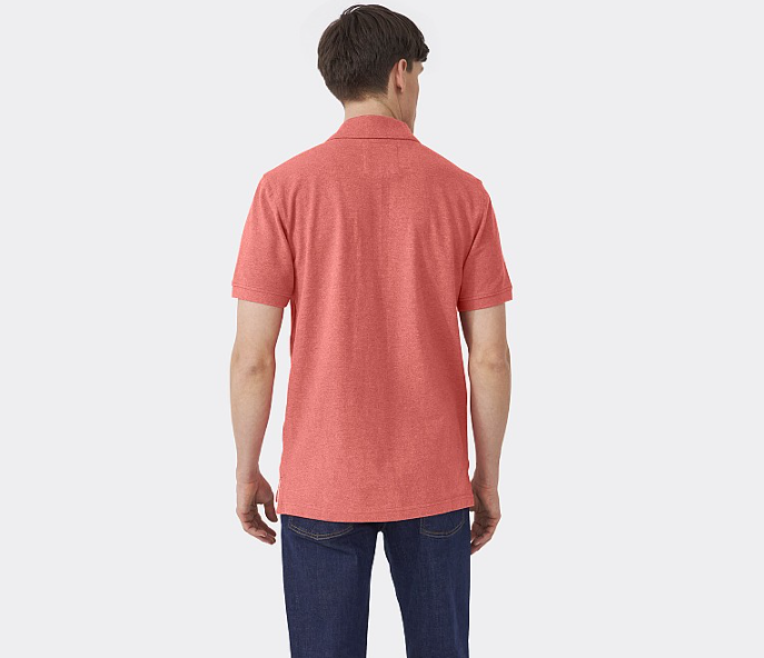 Crew Classic Pique Polo Shirt Deep Coral Marl 3