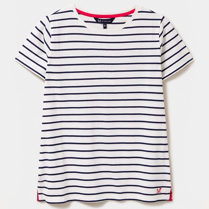 Crew Clothing Breton T-Shirt White-Navy Stripe 1