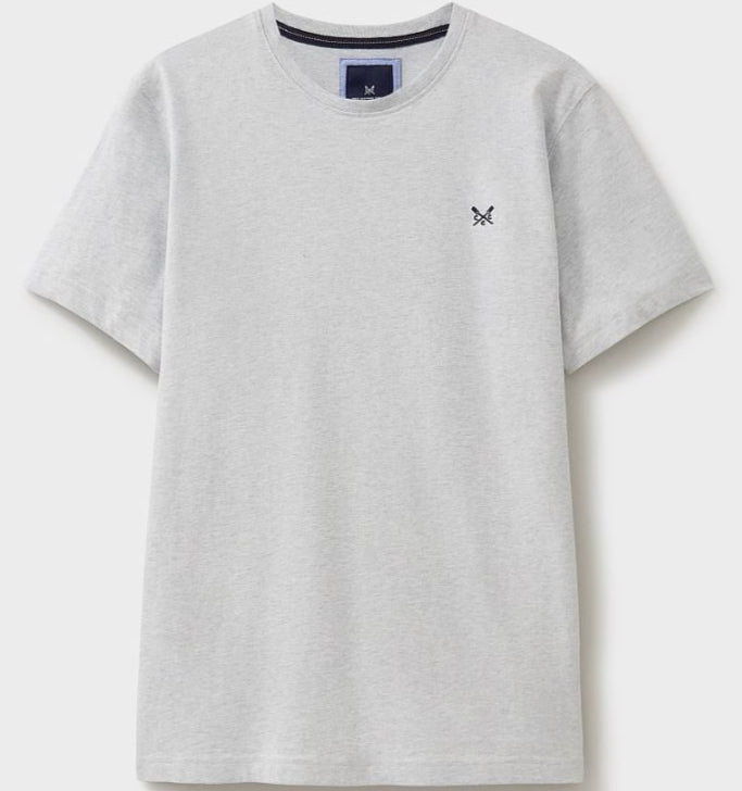 Crew Clothing Classic Crew Neck T-Shirt Ice Blue-Grey Marl 1