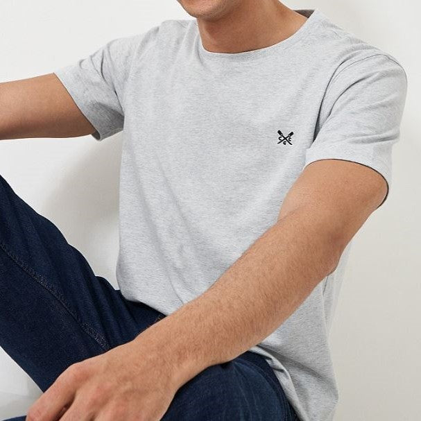 Crew Clothing Classic Crew Neck T-Shirt Ice Blue-Grey Marl 3