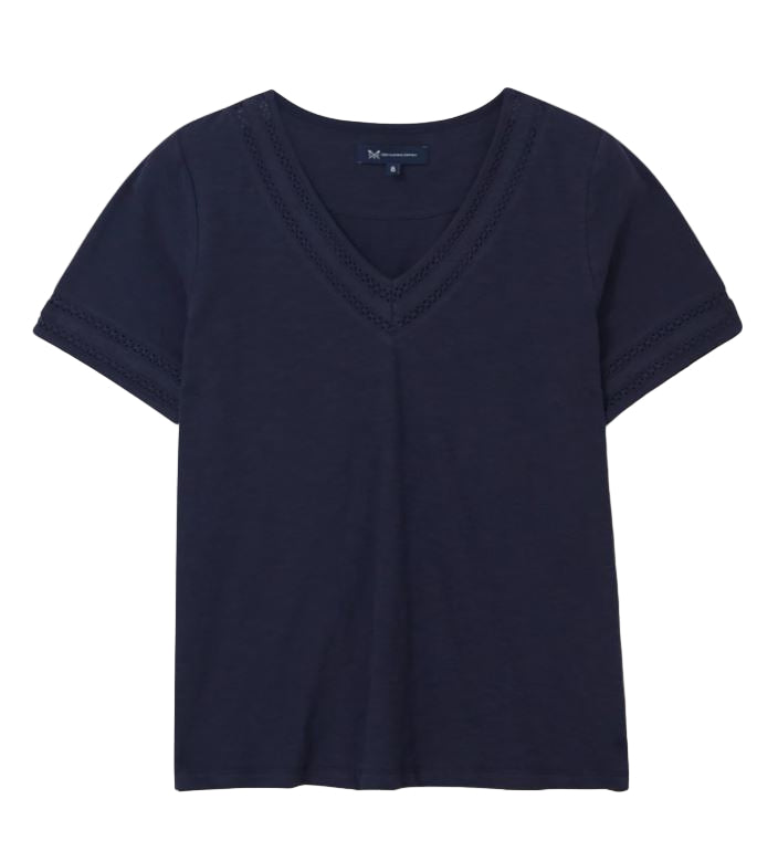 Crew Clothing Lavendar Tee Shirt Dark Navy 5