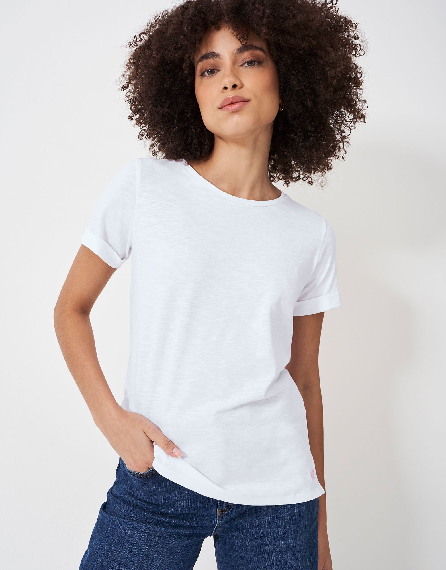 Crew Clothing Perfect Slub T-shirt White 3