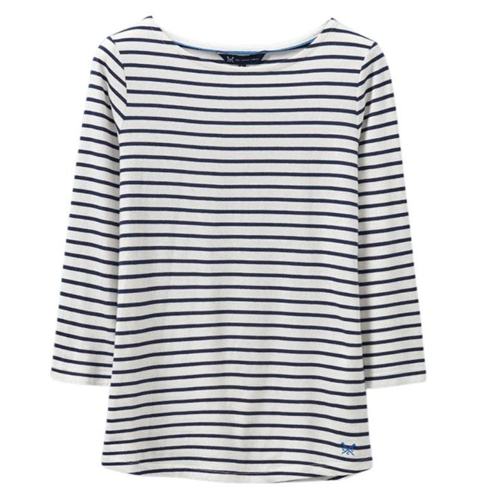 Crew Essential Breton Ladies T-shirt White-Navy Stripe