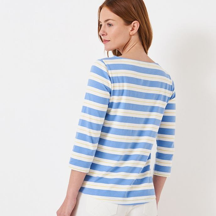 Crew Essential Breton Ladies Top Blue-Multi 3