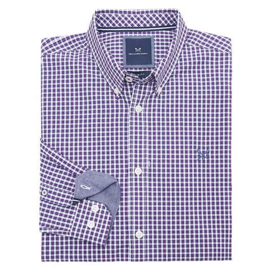 Crew Jasper Washed Poplin Check Shirt White-Navy-Red 1