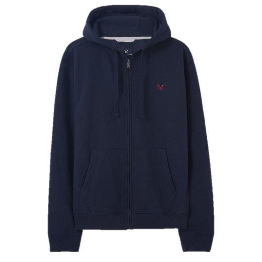 Crew Men's Crossed Oars Zip Through Hoodie Navy 1