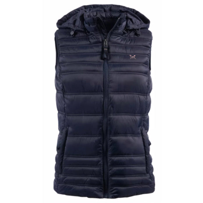 Crew Quilted Lightweight Hooded Gilet, Navy