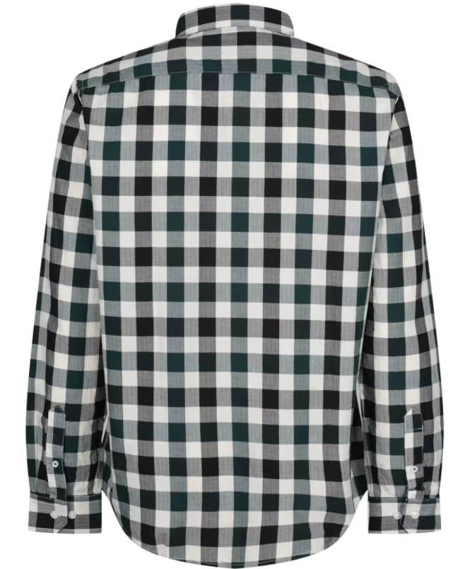 Crew Slim Fit Herringbone Gingham Shirt Green-Antracite 2