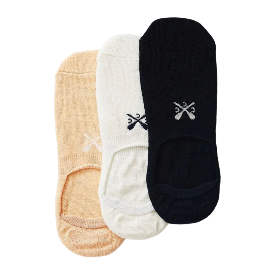 Crew Women's 3 Pack Secret Bamboo Socks Beige-Blue-White 3