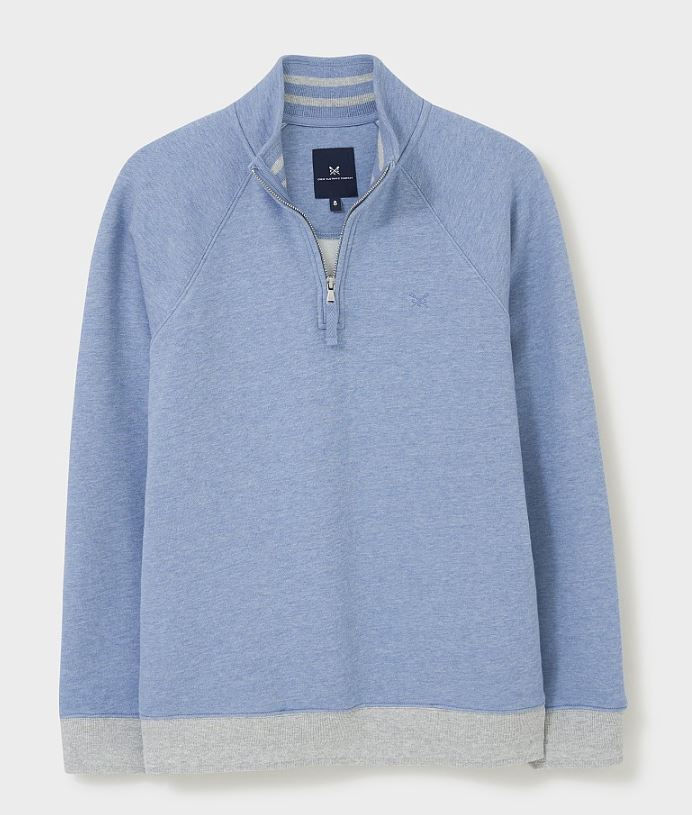 Crew Women's Half Zip Sweatshirt Blue Marl 2