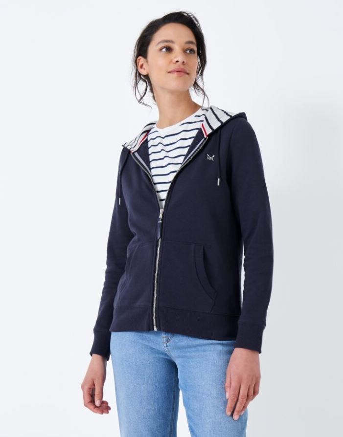 Crew Women's Zip Through Hoodie Navy 2