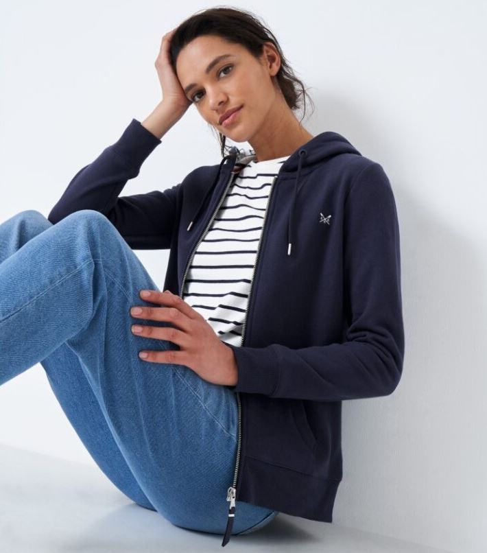 Crew Women's Zip Through Hoodie Navy 3