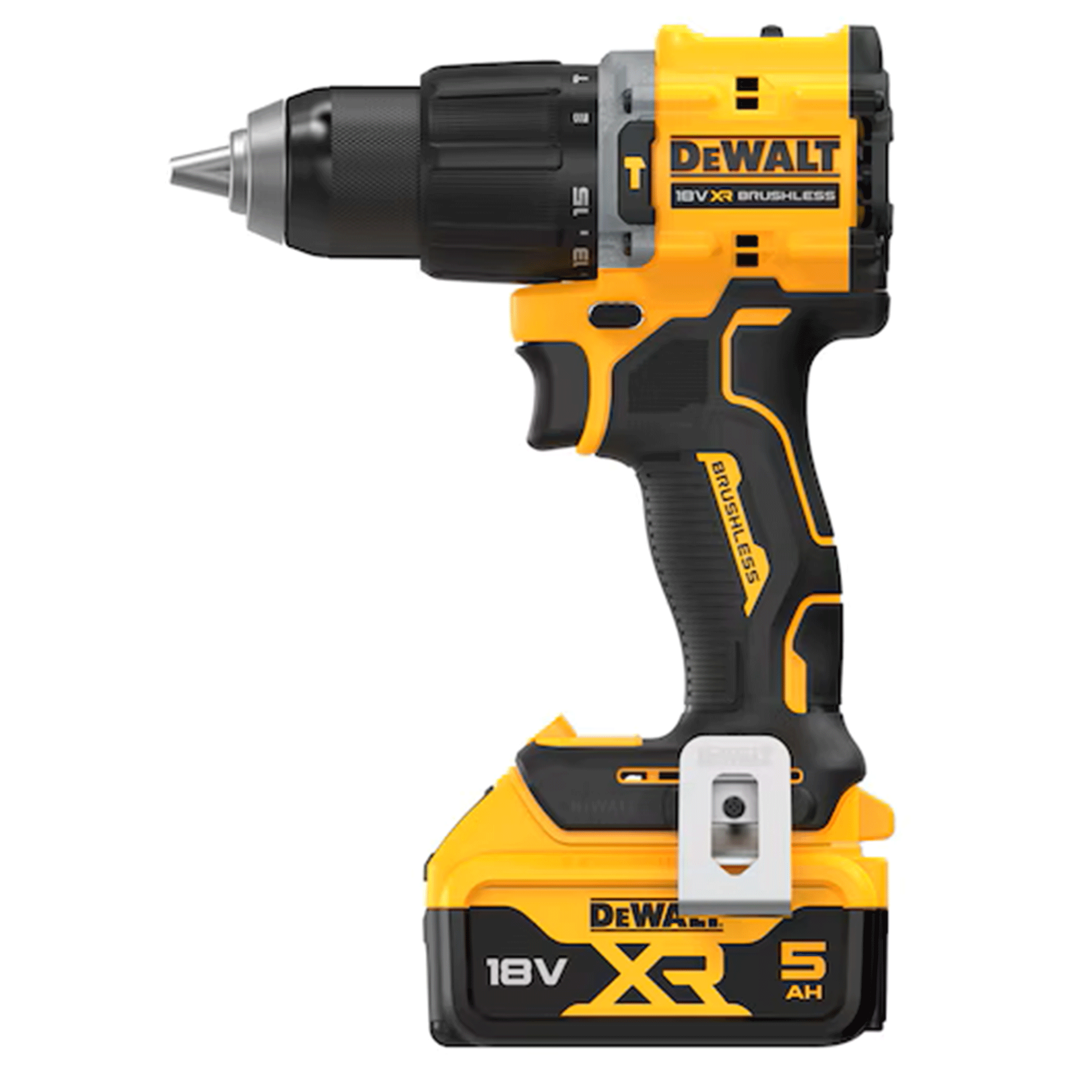 DeWalt 18V XR Brushless Hammer Drill Driver with two 5Ah Batteries