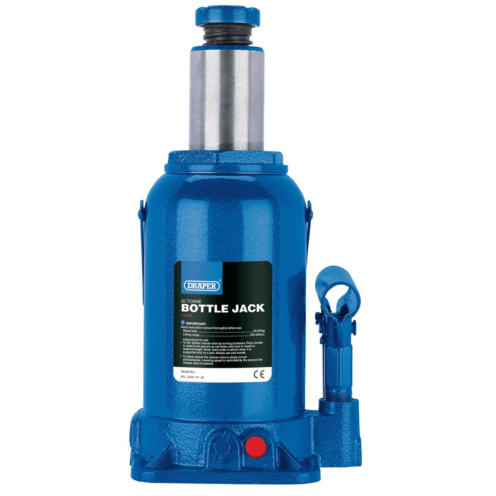 Draper 20 Tonne Hydraulic Bottle Jack 13103