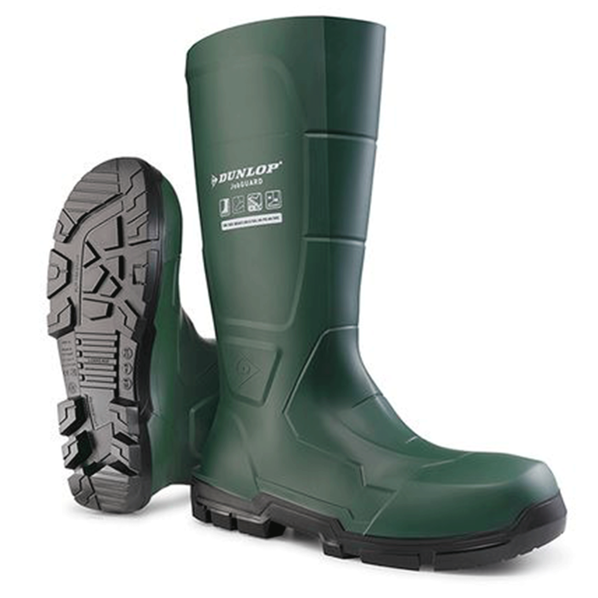 Dunlop Jobguard Non-Safety Wellington Boots Green Heritage-Black