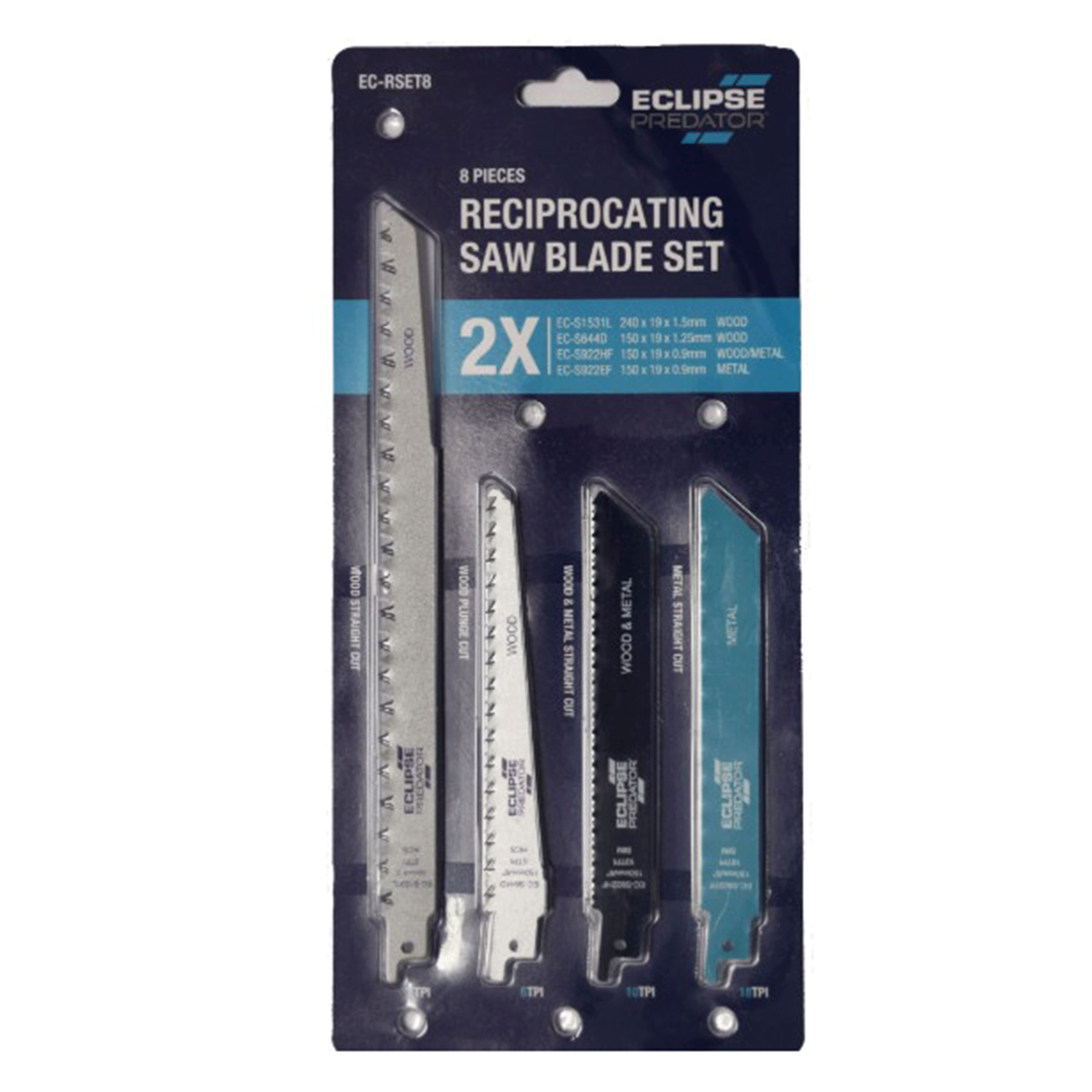 Eclipse 8pc Reciprocating Saw Blade Set EC-RSET8